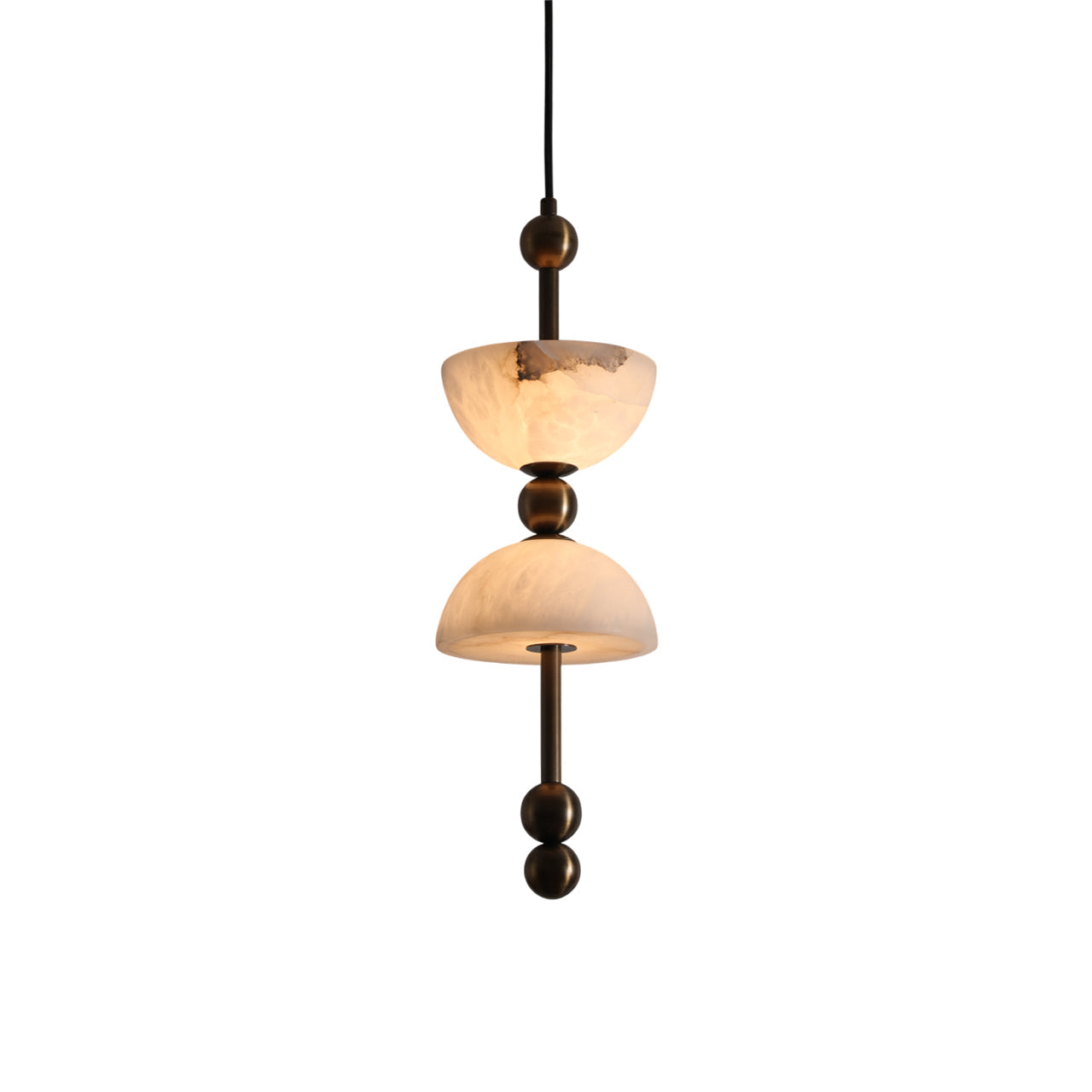 Lyra Alabaster Pendant Lamp - Natural Spanish Alabaster & Solid Brass LED Pendant
