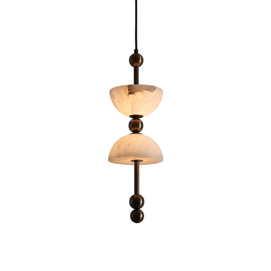 Lyra Alabaster Pendant Lamp - Natural Spanish Alabaster & Solid Brass LED Pendant