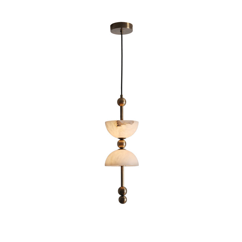 Lyra Alabaster Pendant Lamp - Natural Spanish Alabaster & Solid Brass LED Pendant