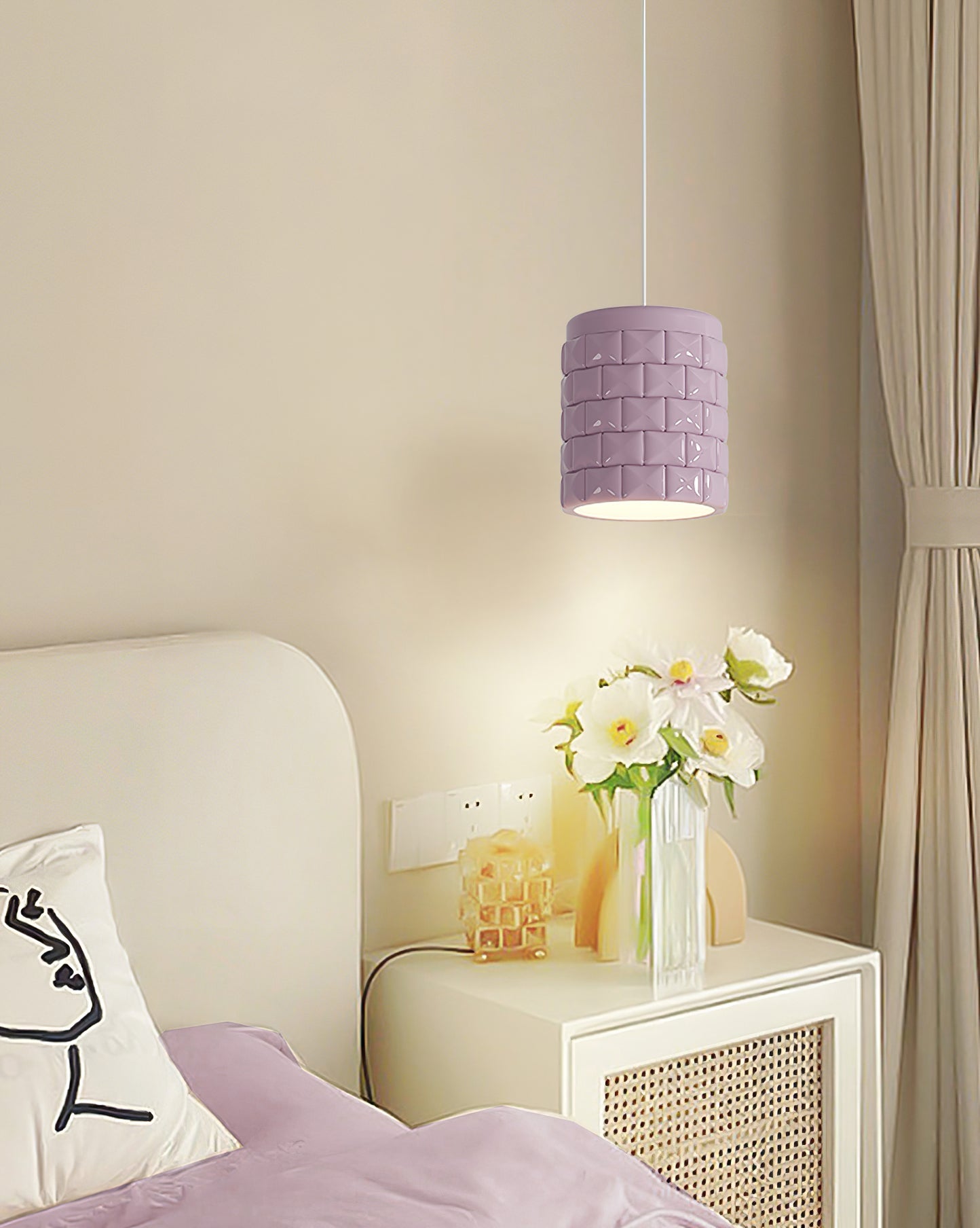 Lysne Girl Pendant Lamp - Modern Geometric Resin LED Pendant