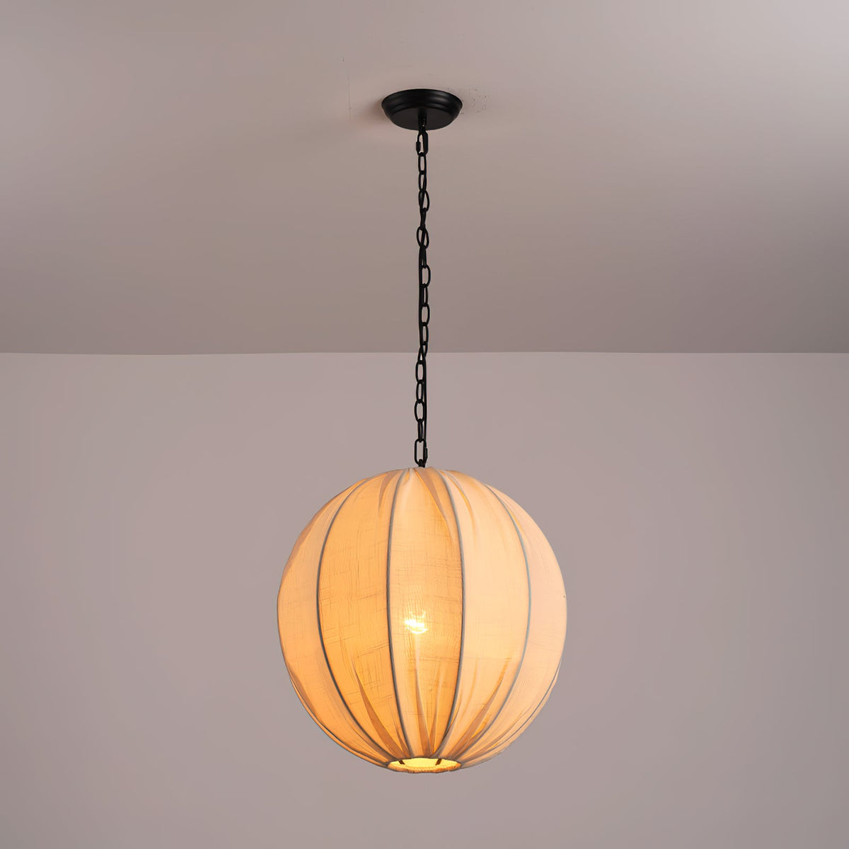 Made Kenroy Pendant Lamp - Handcrafted White Linen Drum Pendant