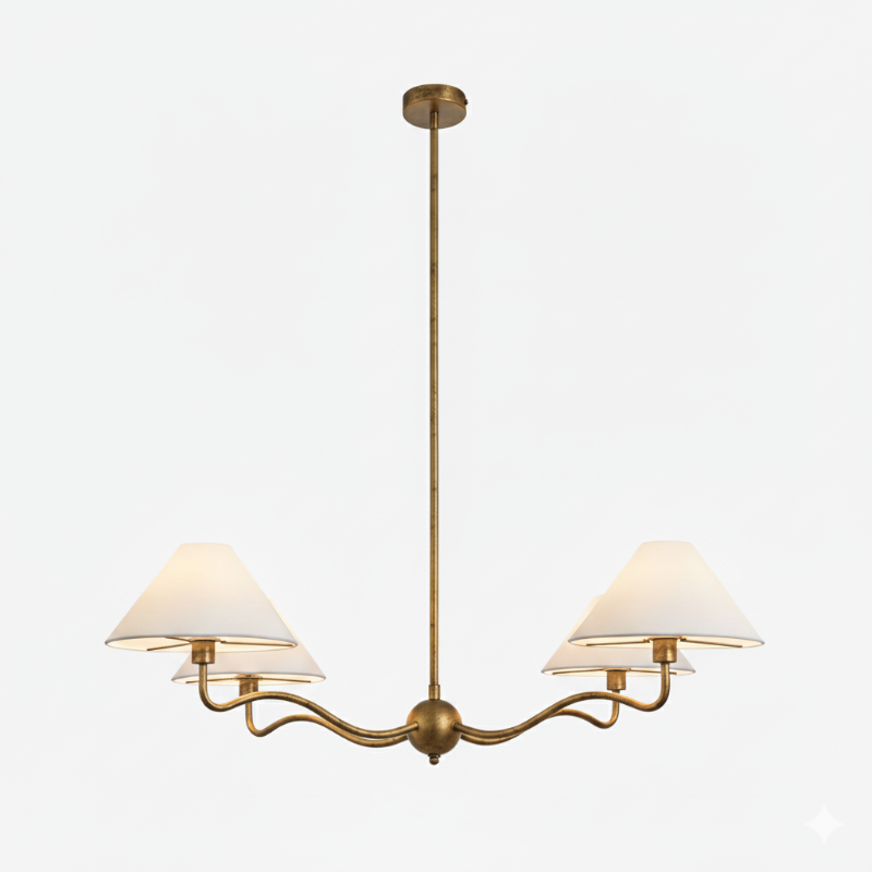 Madelyn Chandelier - Sculptural Crystal Bird & Brass Pendant Light