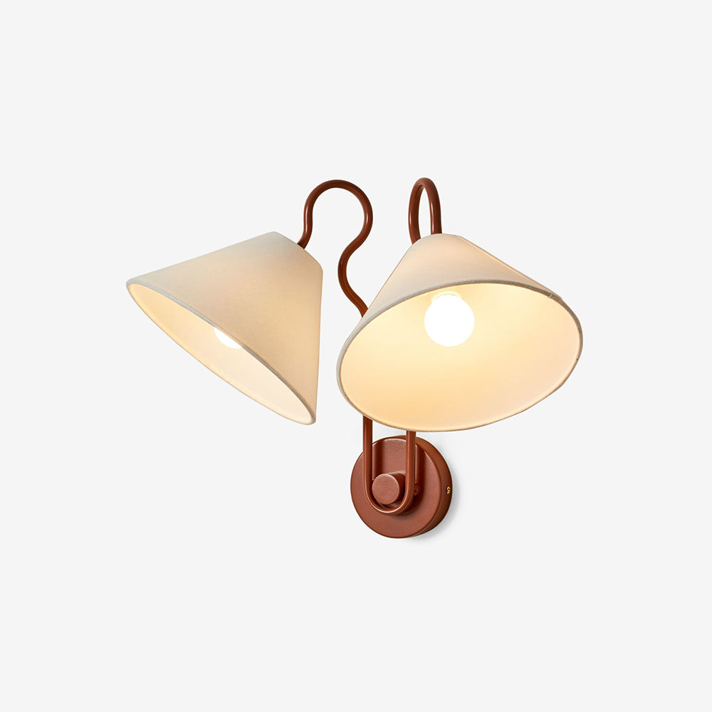 Madelyn Wall Lamp - Curved Metal & Fabric Dual-Light Wall Sconce