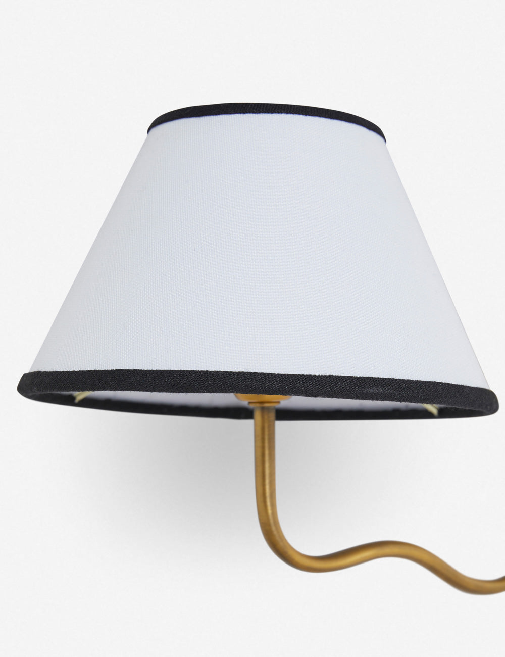 Magdalene Plug-in Wall Lamp - Brass Sconce with Wavy Arm & Fabric Shade