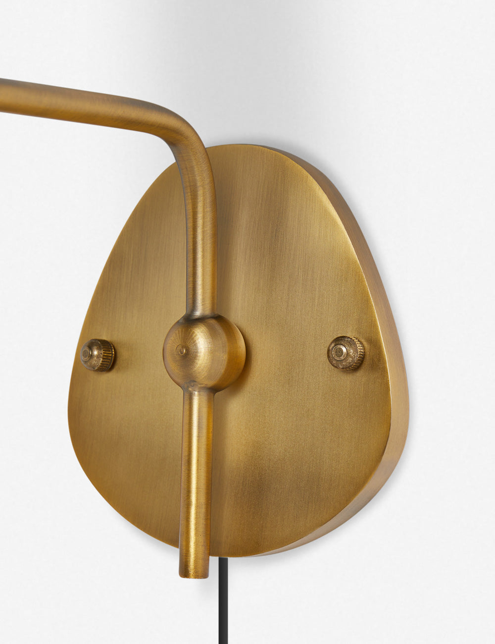 Magdalene Plug-in Wall Lamp - Brass Sconce with Wavy Arm & Fabric Shade