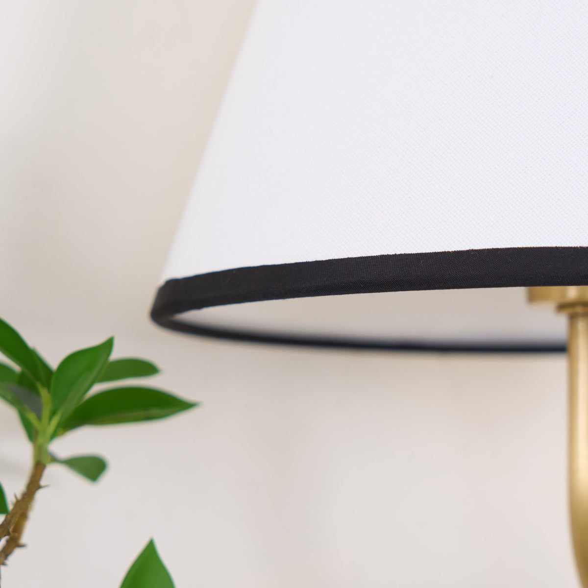 Magdalene Wall Lamp - Hardwired Brass Sconce with Wavy Arm & Fabric Shade