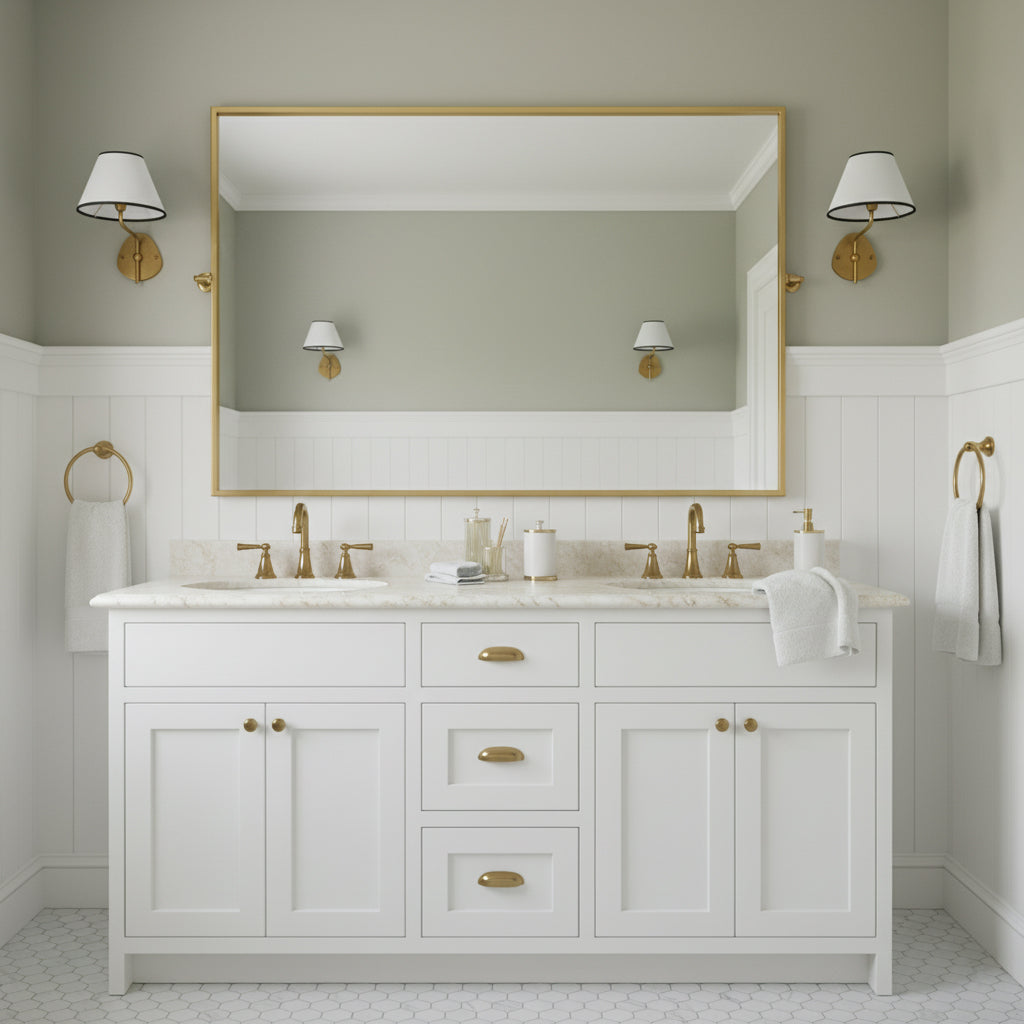 Magdalene Wall Lamp - Hardwired Brass Sconce with Wavy Arm & Fabric Shade