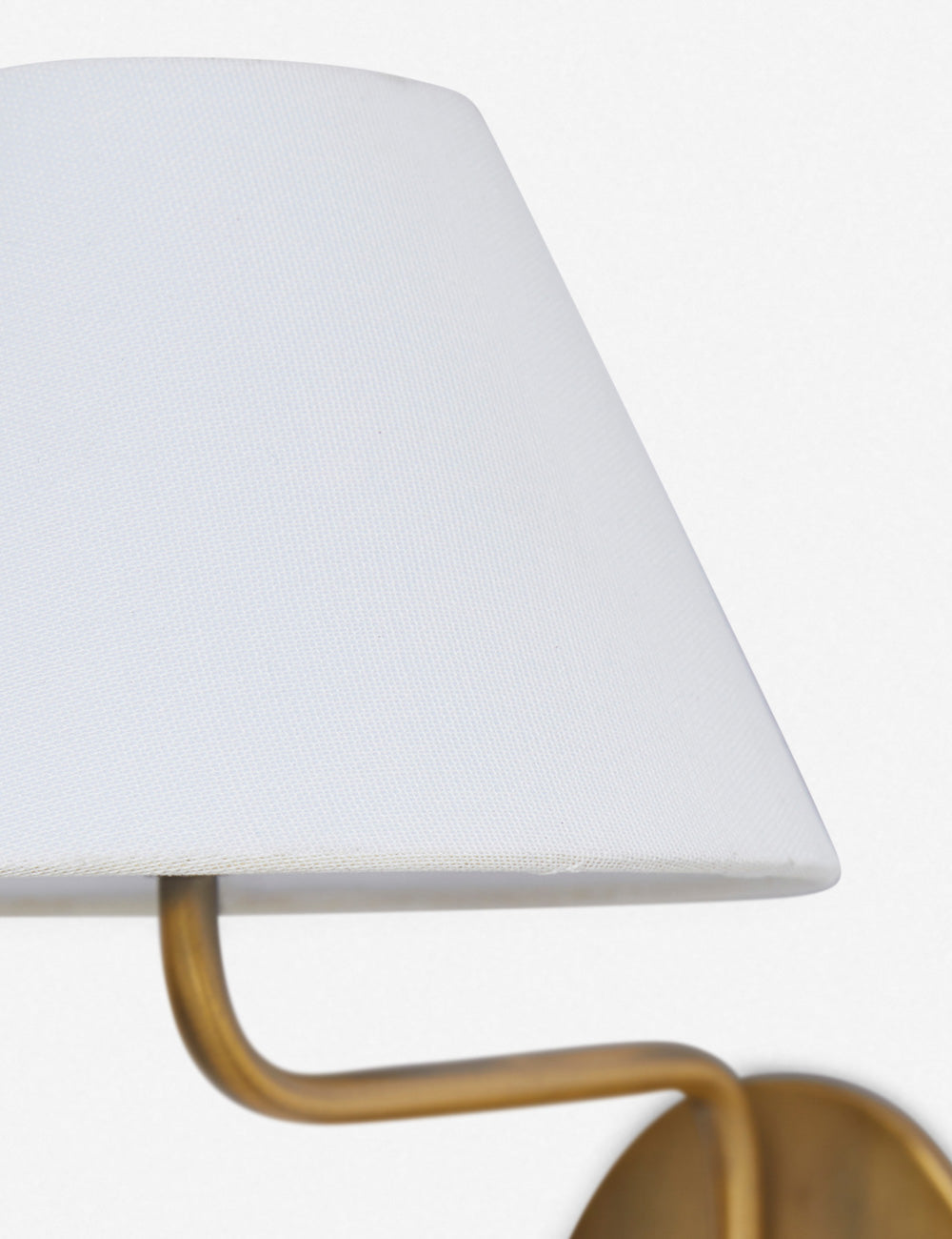 Magdalene Wall Lamp - Hardwired Brass Sconce with Wavy Arm & Fabric Shade