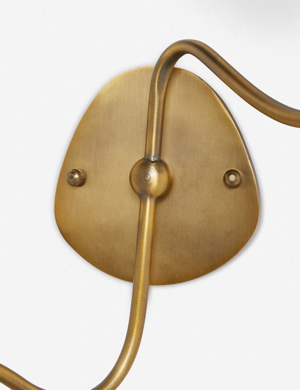 Magdalene Wall Lamp - Hardwired Brass Sconce with Wavy Arm & Fabric Shade