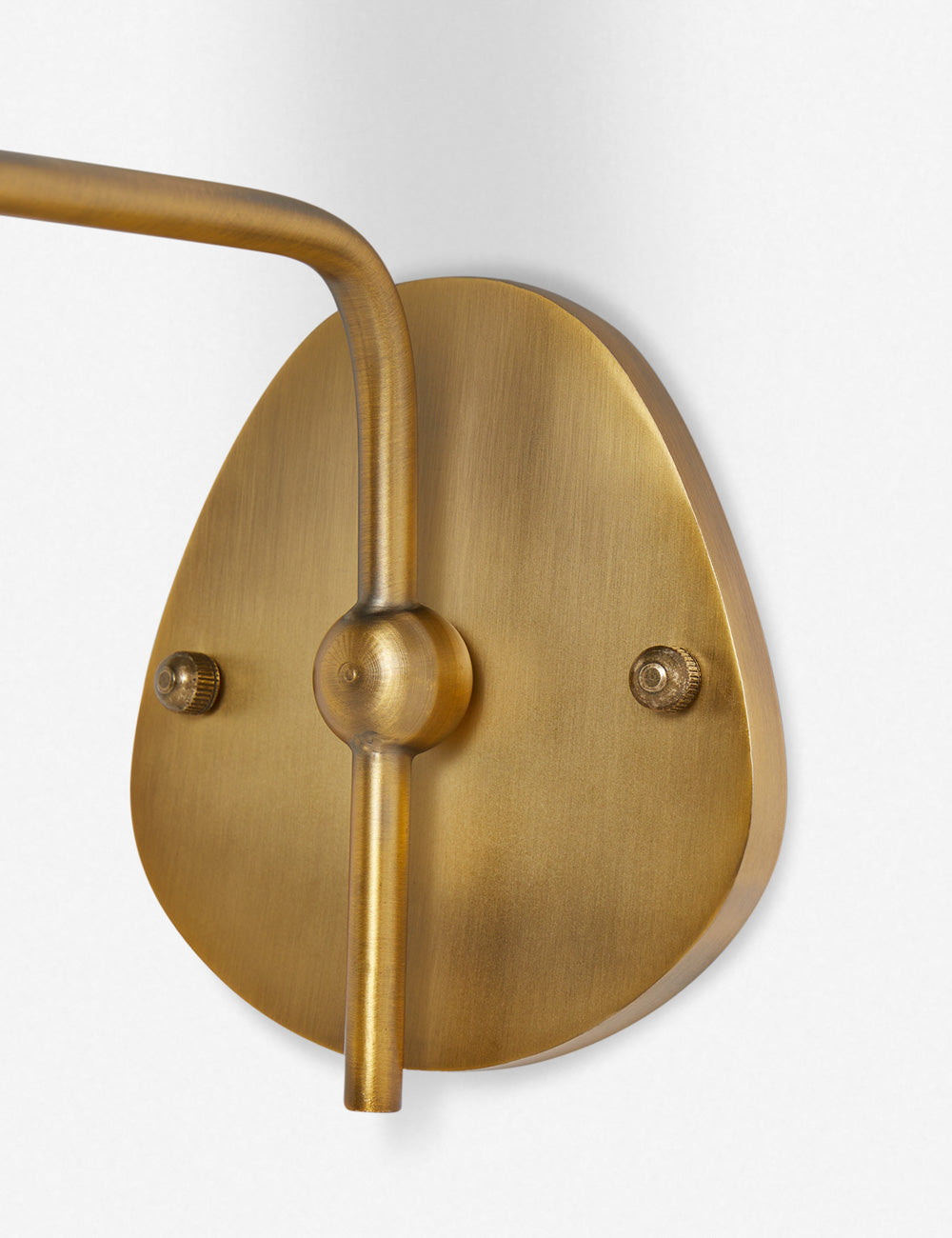 Magdalene Wall Lamp - Hardwired Brass Sconce with Wavy Arm & Fabric Shade