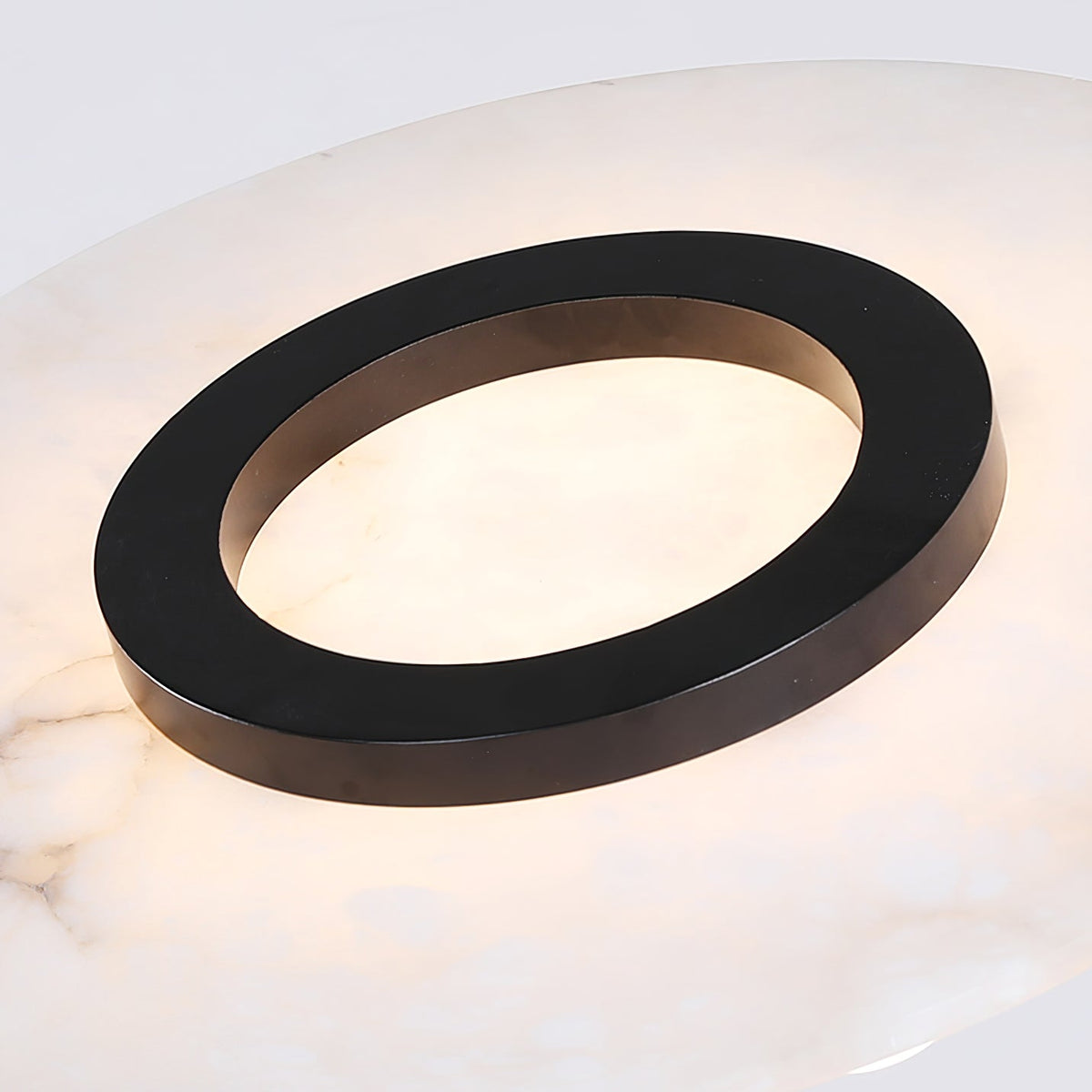 Magma Alabaster Pendant Lamp - Natural Translucent Stone & Metal Disc Light