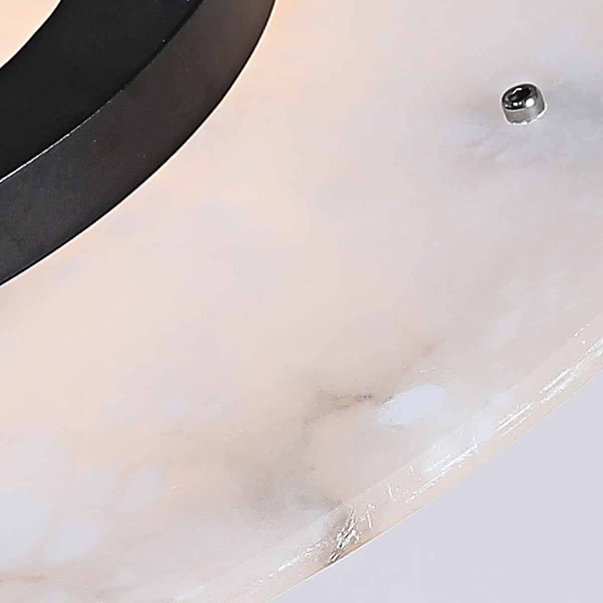 Magma Alabaster Pendant Lamp - Natural Translucent Stone & Metal Disc Light