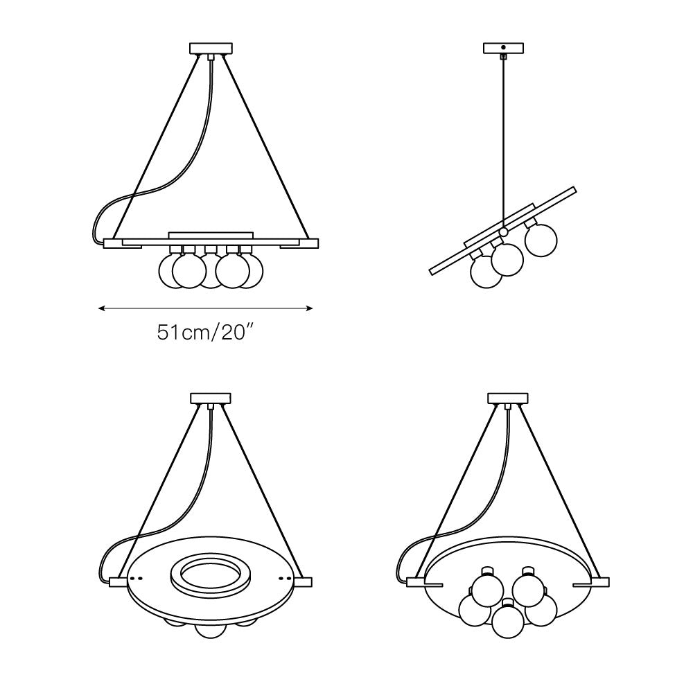 Magma Alabaster Pendant Lamp - Natural Translucent Stone & Metal Disc Light