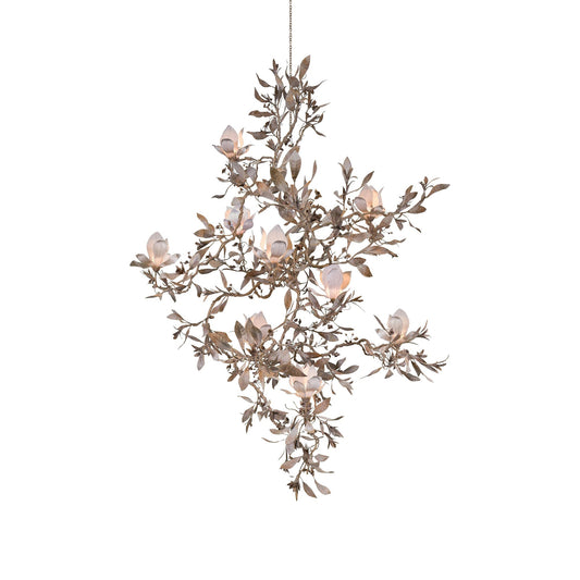 Magnolia Grandiflora Chandelier - Sculptural Hand-Finished Floral Branch Chandelier