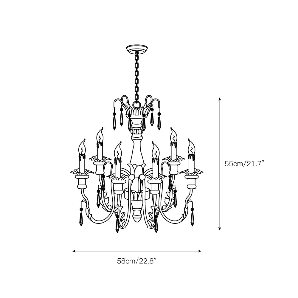Maison Chandelier - French Provincial Carved Wood & Metal Candelabra