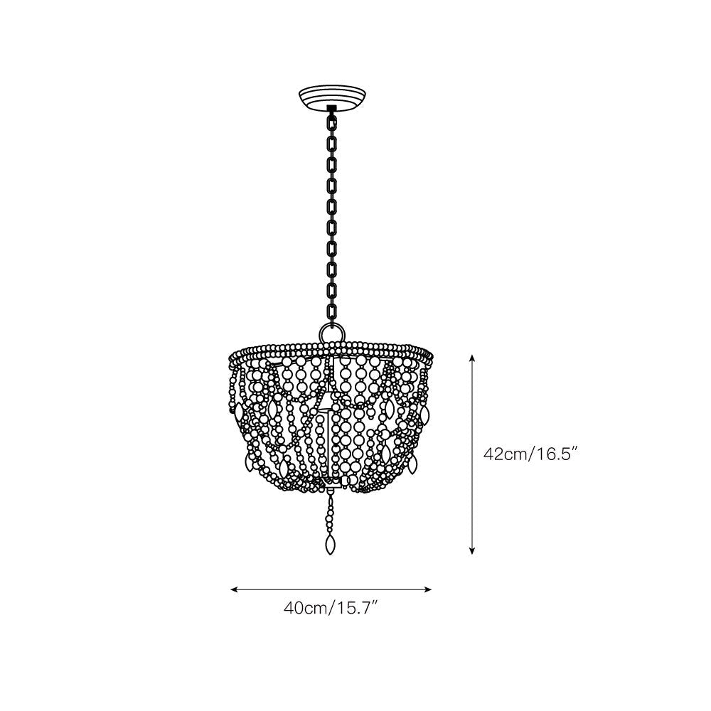 Malibu Chandelier - Coastal Distressed Wooden Bead Candelabra Pendant