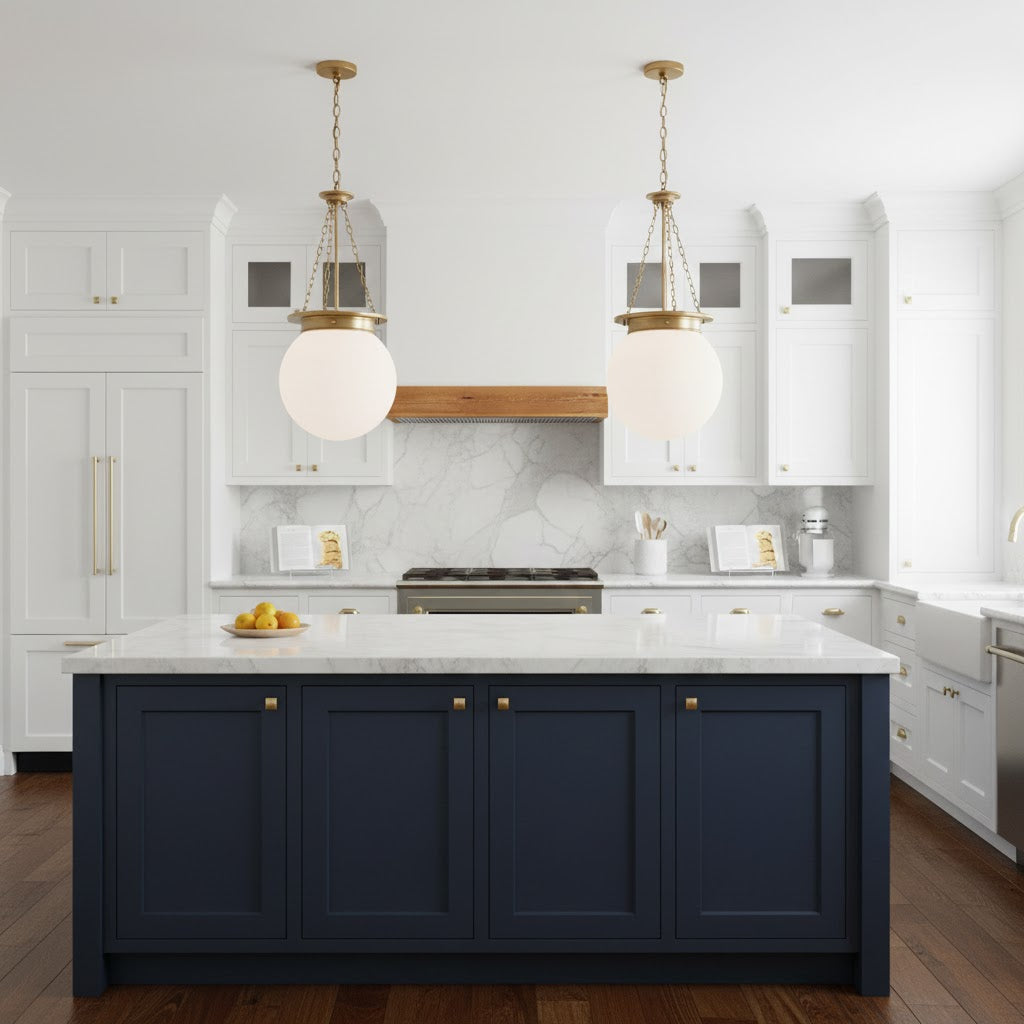 Manor Pendant Lamp - Refined Brass & Glass Architectural Pendant