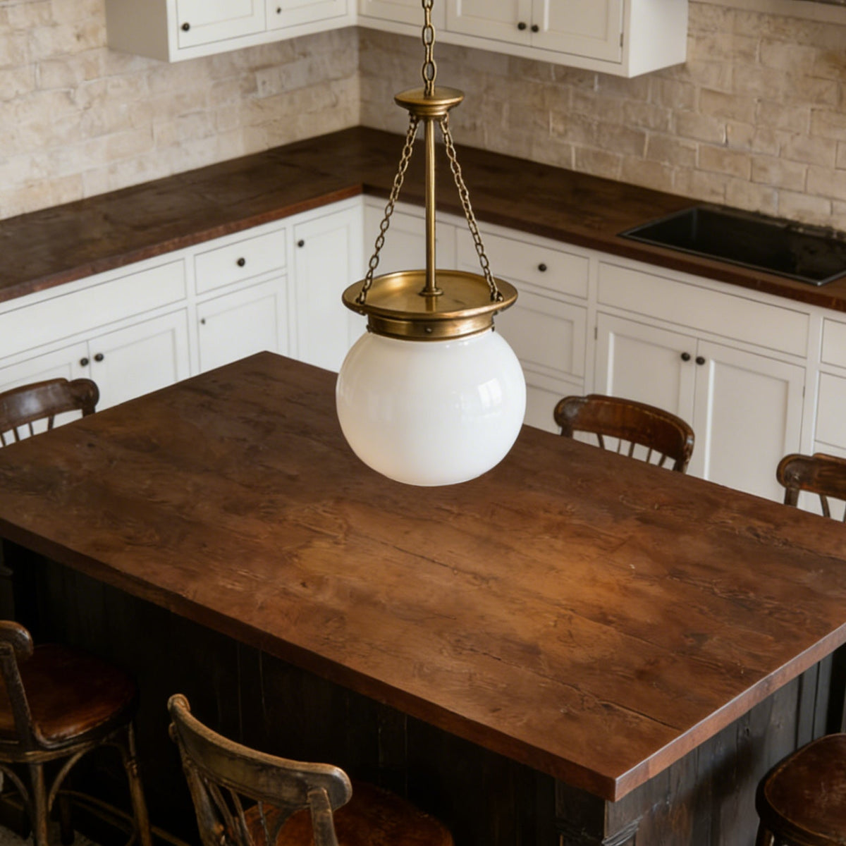Manor Pendant Lamp - Refined Brass & Glass Architectural Pendant