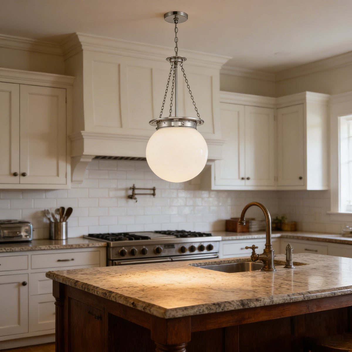 Manor Pendant Lamp - Refined Brass & Glass Architectural Pendant