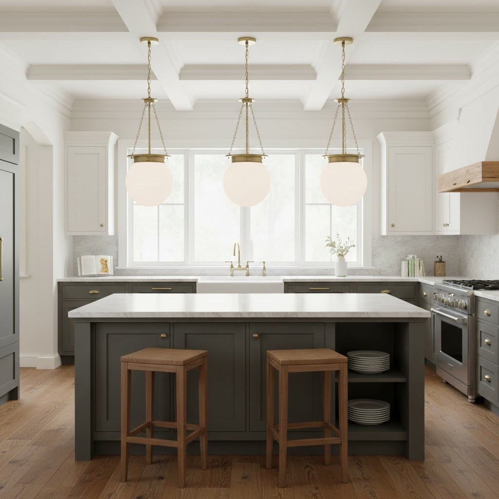 Manor Pendant Lamp - Refined Brass & Glass Architectural Pendant