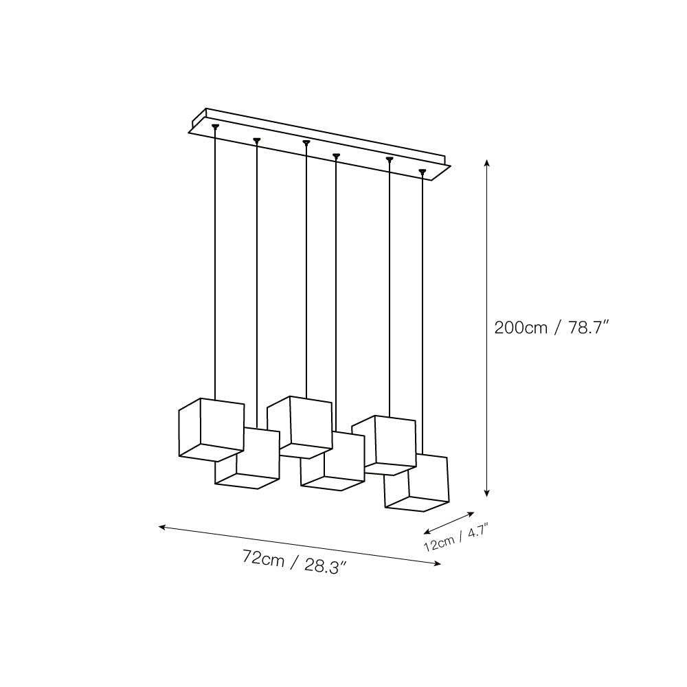 Alabaster Box Chandelier – Spanish Stone Linear Rectangle & Metal Modern Chandelier