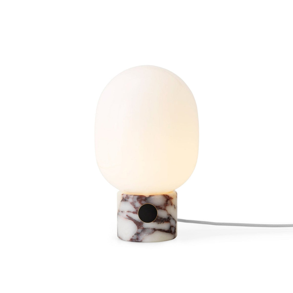 Marble Audio Table Lamp - Sculptural Natural Marble & Glass Globe Light