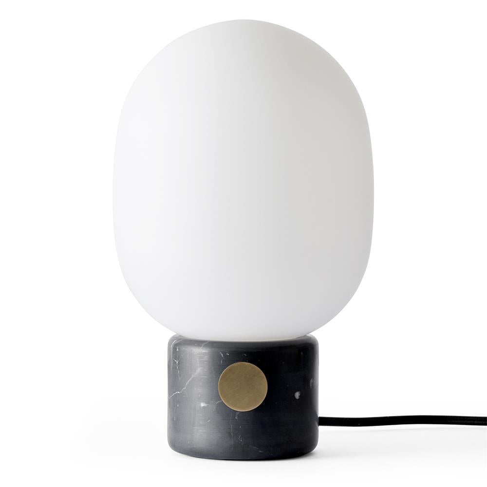 Marble Audio Table Lamp - Sculptural Natural Marble & Glass Globe Light