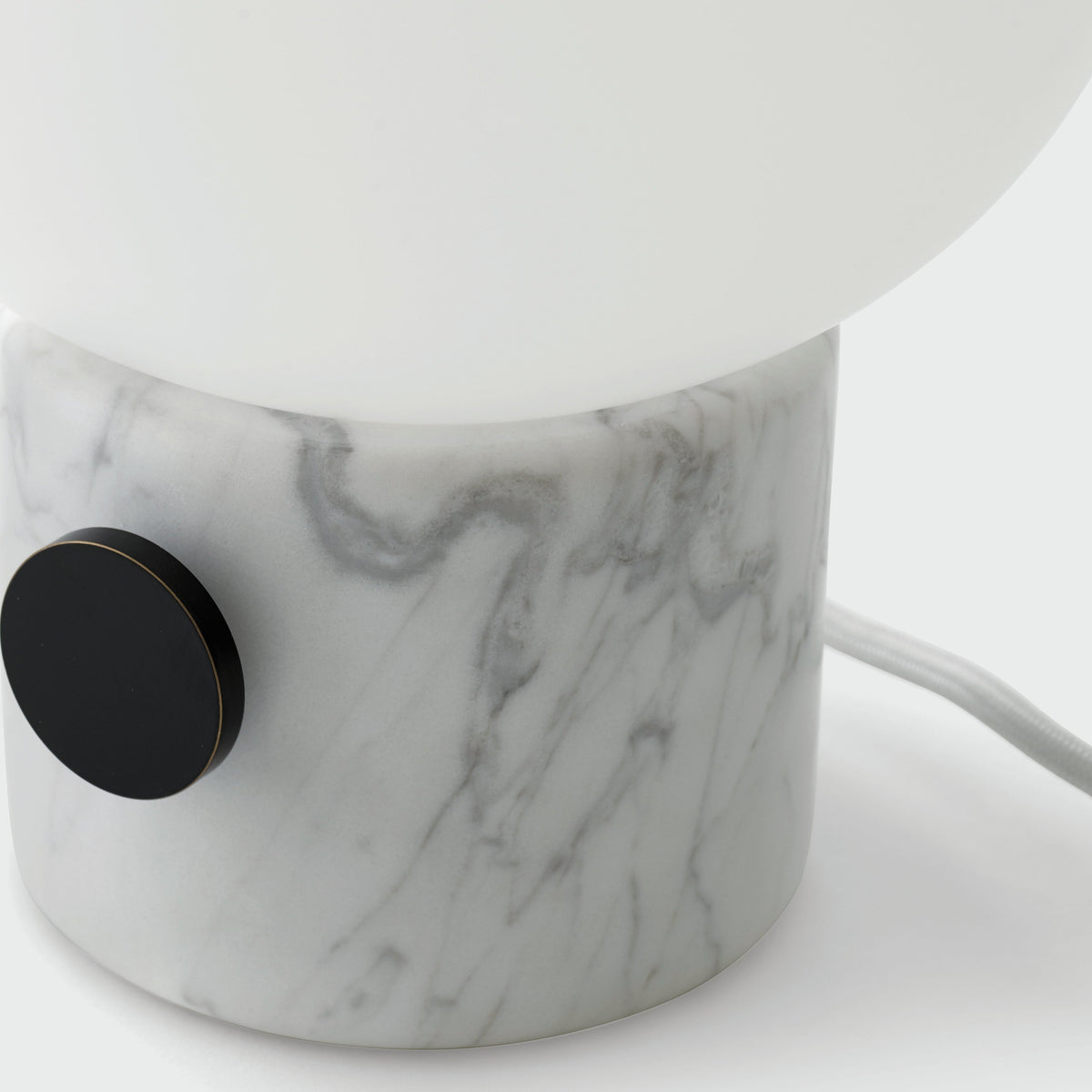 Marble Audio Table Lamp - Sculptural Natural Marble & Glass Globe Light