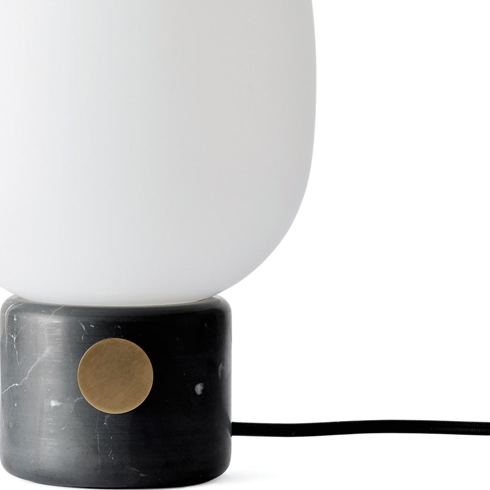 Marble Audio Table Lamp - Sculptural Natural Marble & Glass Globe Light