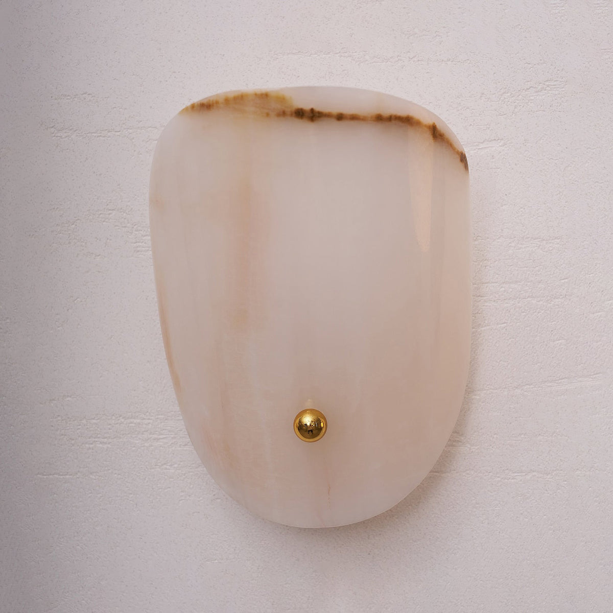 Marble Travertine Jade Wall Lamp - Natural Stone & Opal Glass Sconce