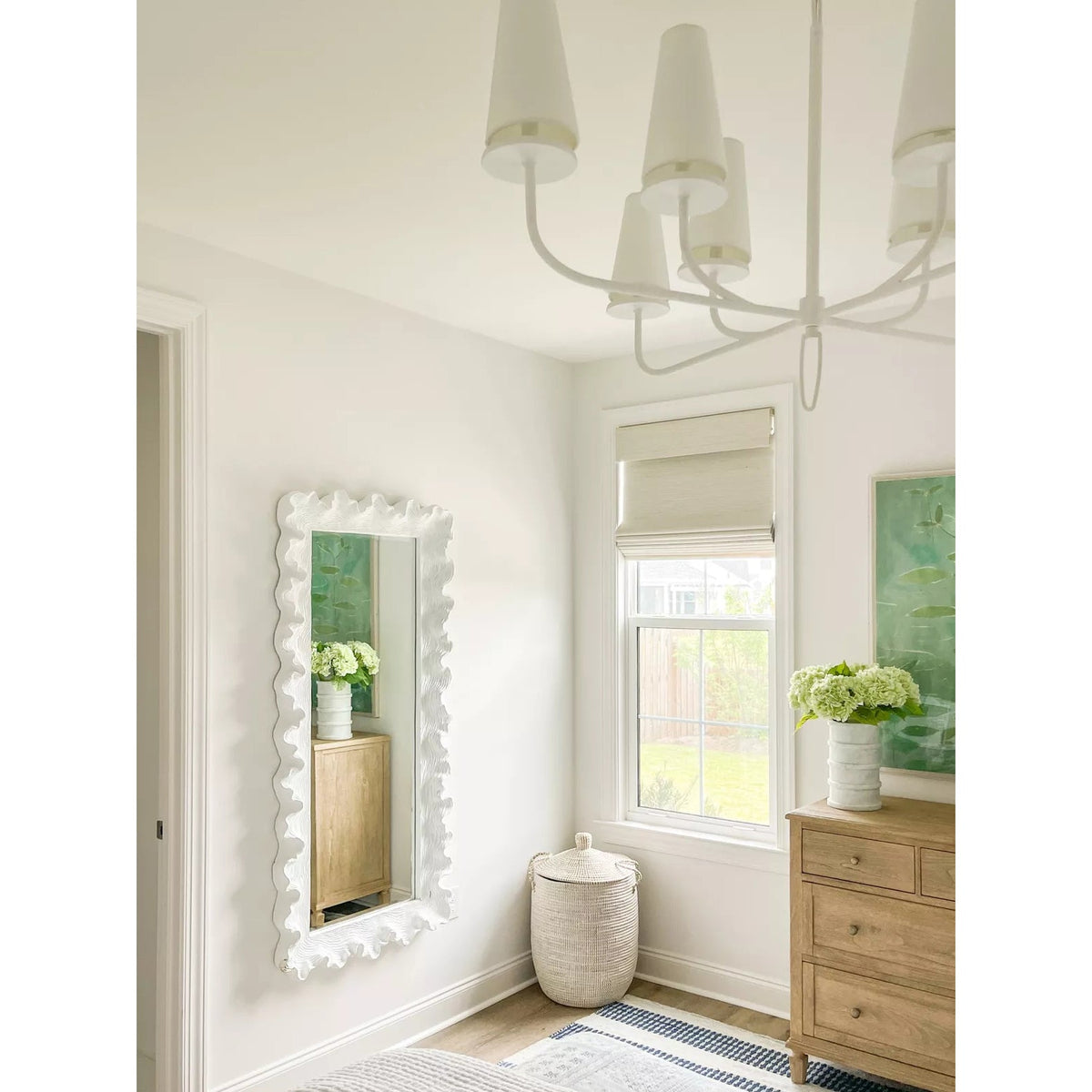 Marcel Chandelier - Modern Tiered Brass & Fabric Shade Pendant