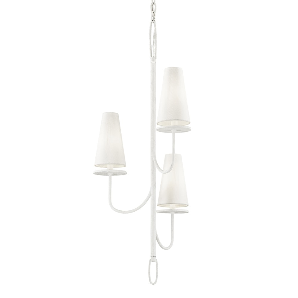 Marcel Chandelier - Modern Tiered Brass & Fabric Shade Pendant