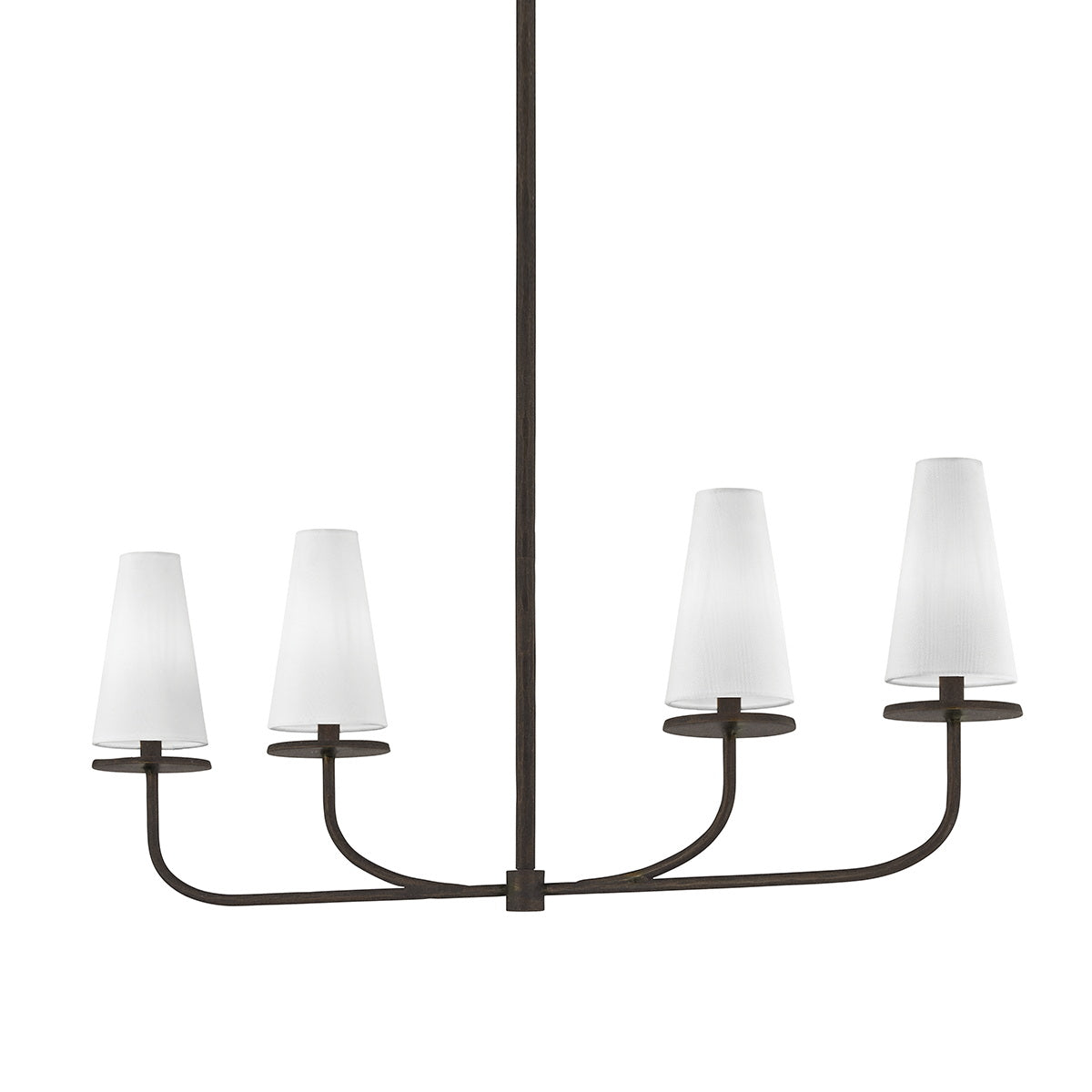 Marcel Chandelier - Modern Tiered Brass & Fabric Shade Pendant