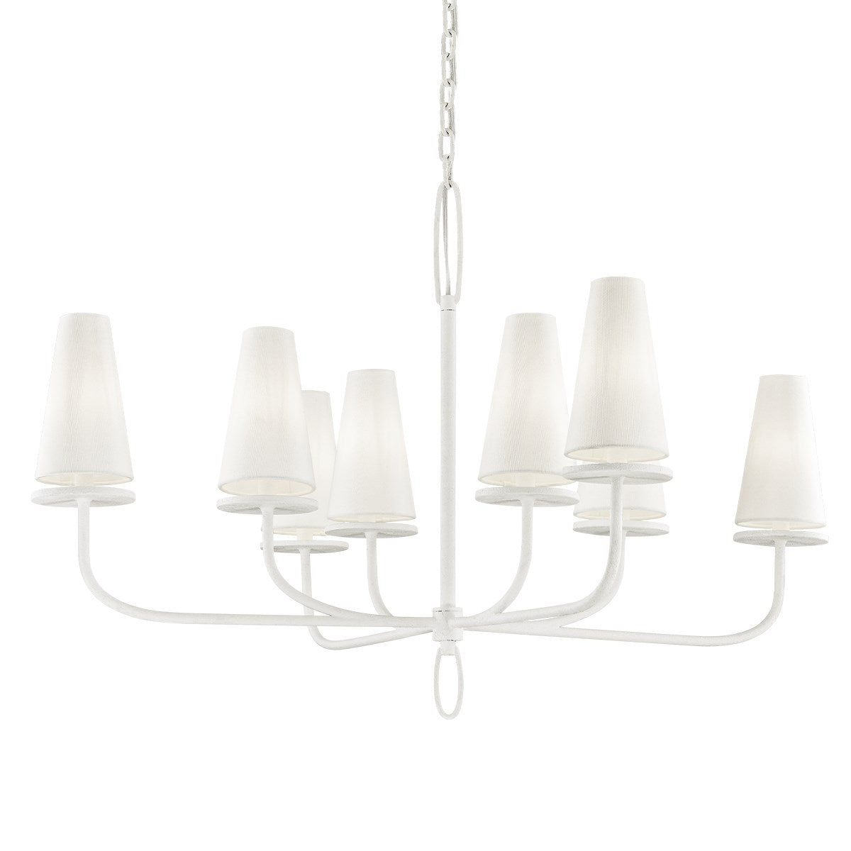 Marcel Chandelier - Modern Tiered Brass & Fabric Shade Pendant