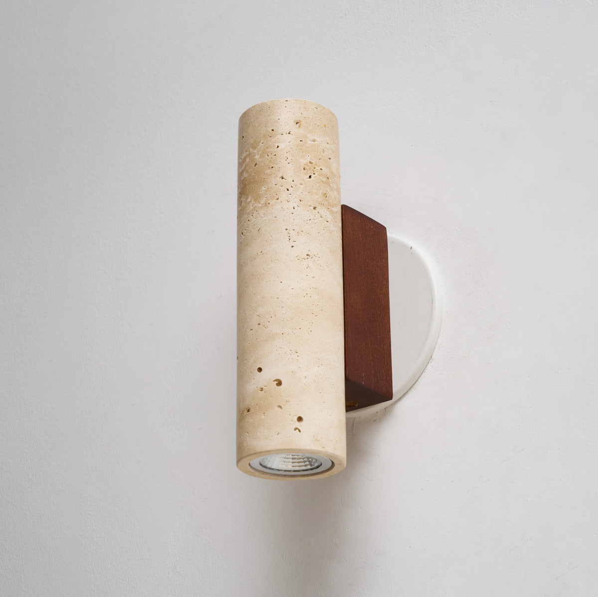 Marec Wall Lamp - Solid Wood & Natural Travertine Sconce