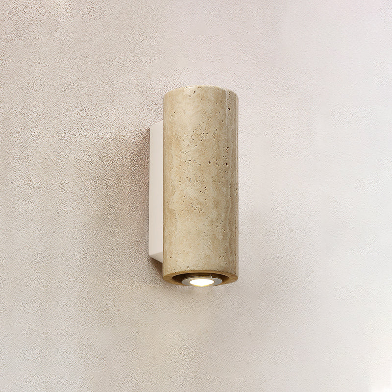 Marec Wall Lamp - Solid Wood & Natural Travertine Sconce