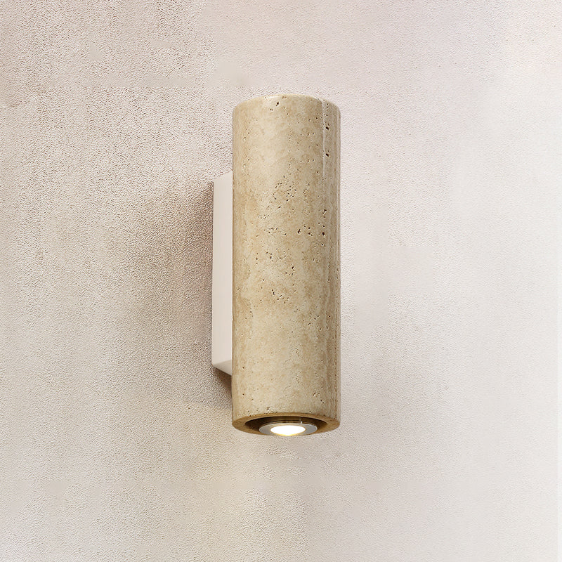 Marec Wall Lamp - Solid Wood & Natural Travertine Sconce
