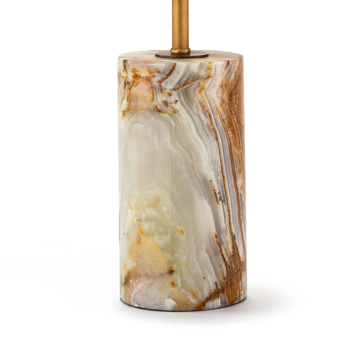 Maricopa Stone Table Lamp - Solid Natural Jade Stone & Linen Drum Light
