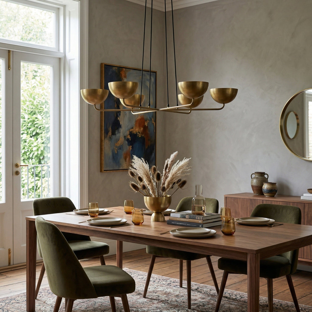 Callisto Brass Chandelier – Adjustable Multi-Disc Brass Chandelier