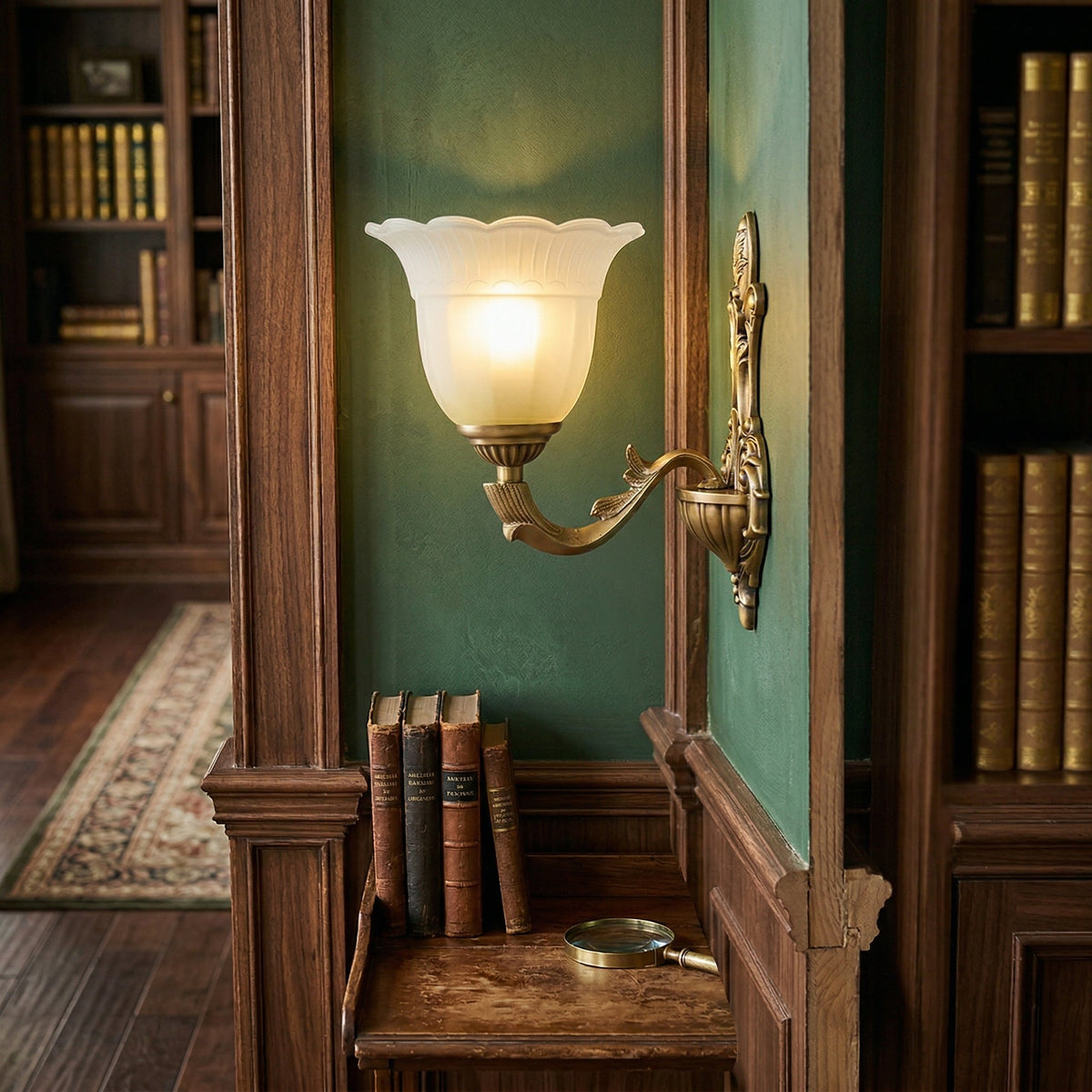 Bloom Flower Brass Sconce – Intricate Brass Floral & Glass Wall Sconce