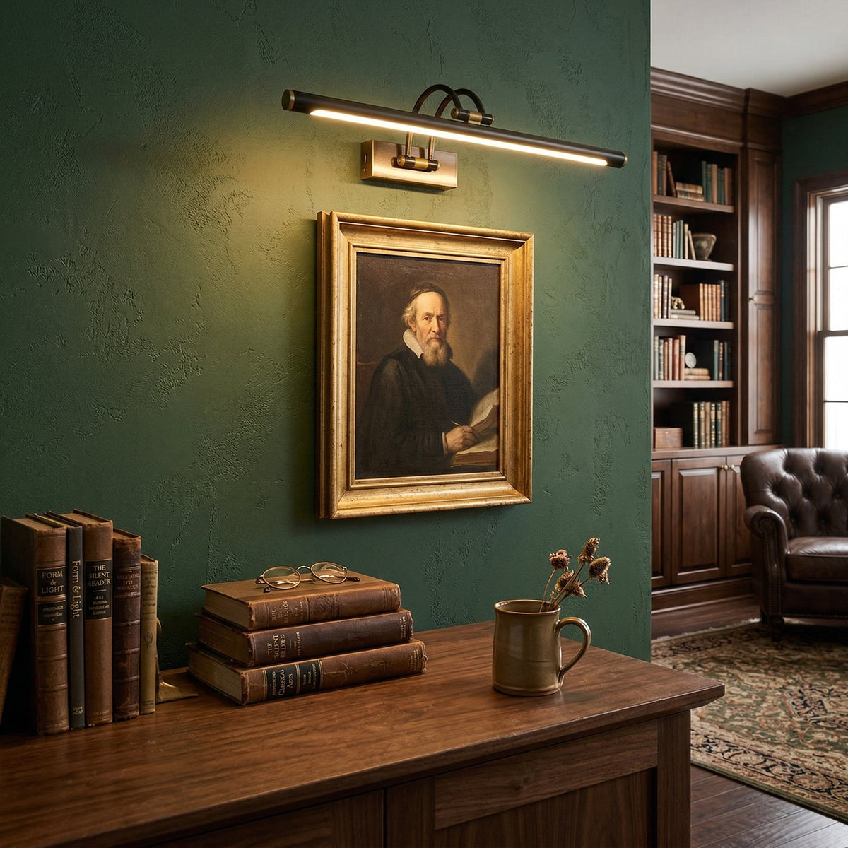 Alton Brass Rechargeable Wall Lamp – Antique Brass Picture & Accent Wall Light