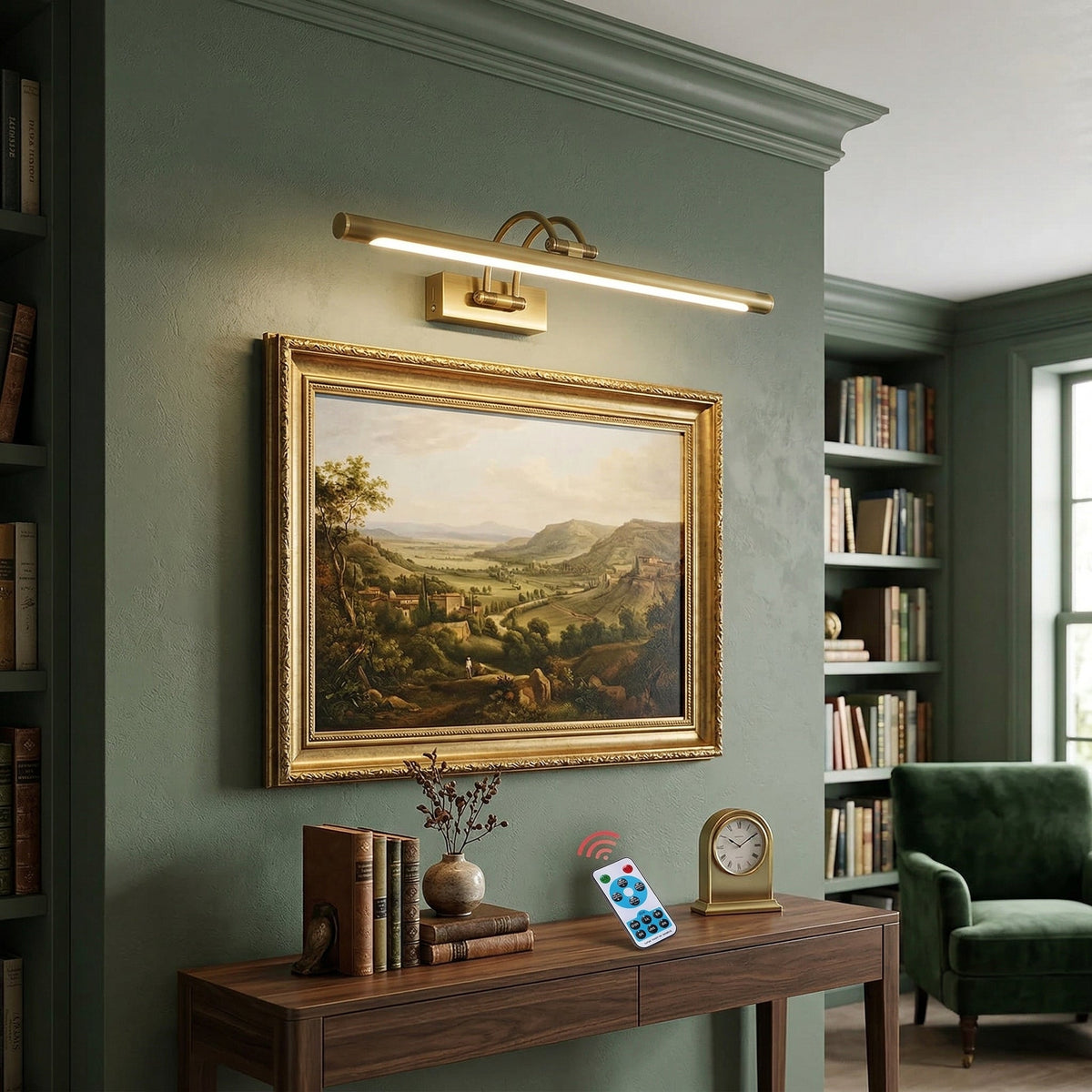 Alton Brass Rechargeable Wall Lamp – Antique Brass Picture & Accent Wall Light