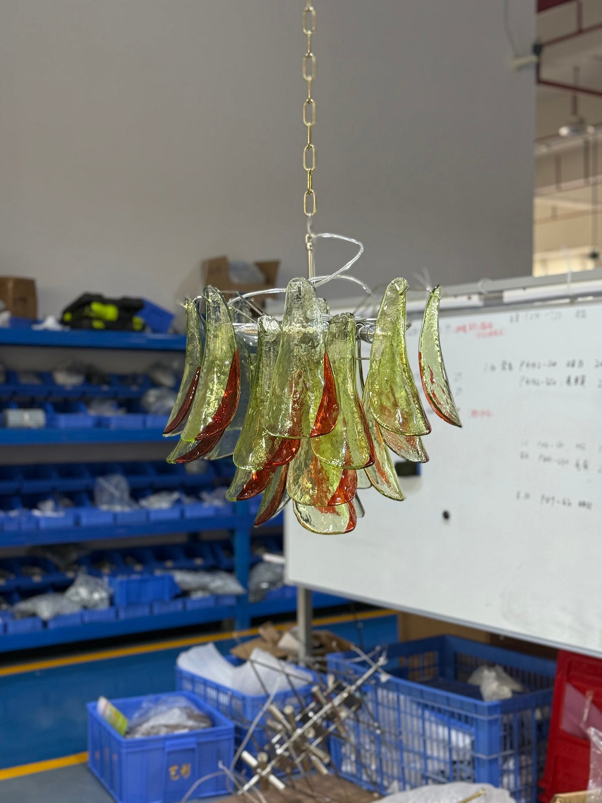 Marielle Murano Chandelier - Gradient Stained Glass Botanical Pendant