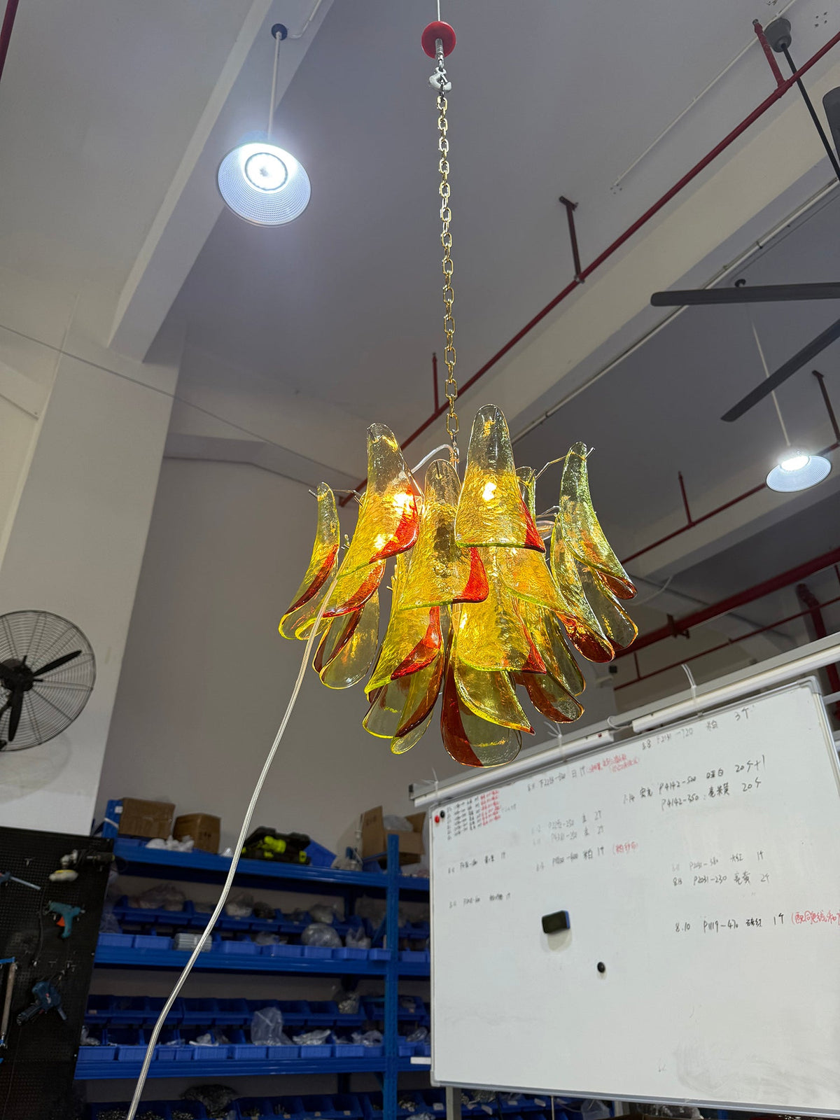 Marielle Murano Chandelier - Gradient Stained Glass Botanical Pendant