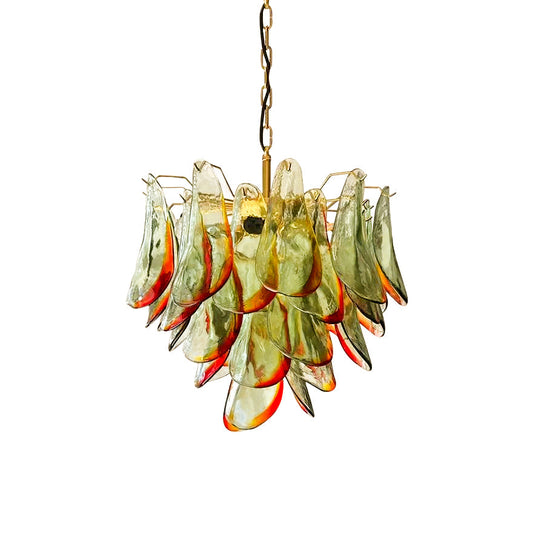 Marielle Murano Chandelier - Gradient Stained Glass Botanical Pendant