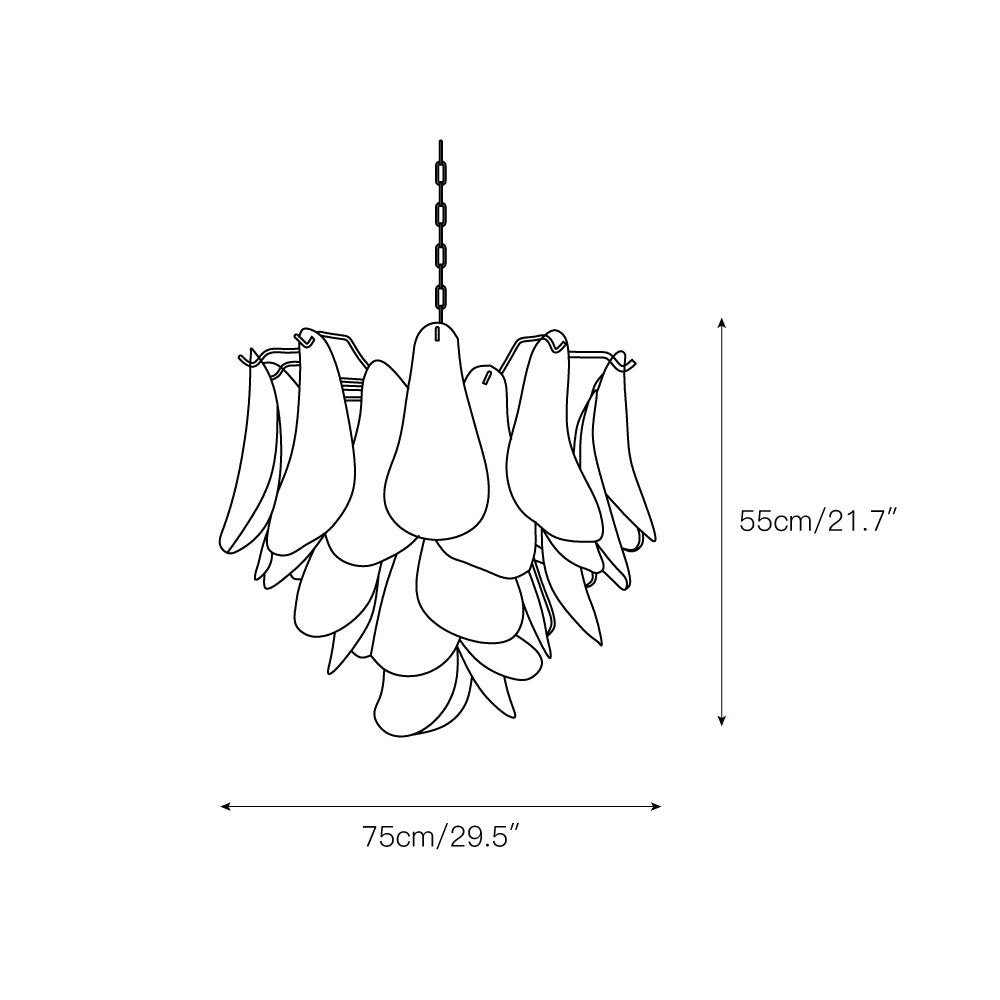 Marielle Murano Chandelier - Gradient Stained Glass Botanical Pendant