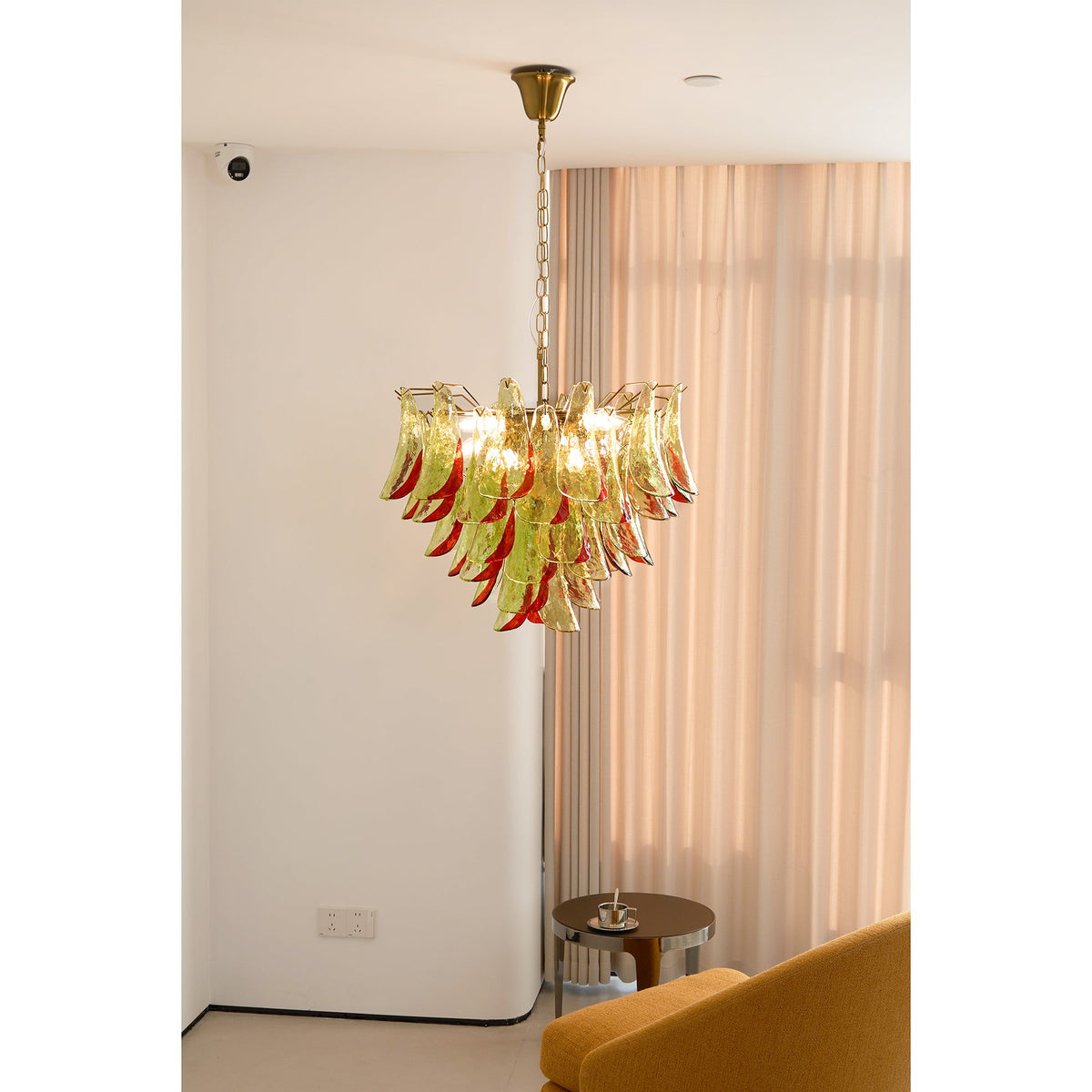 Marielle Murano Chandelier - Gradient Stained Glass Botanical Pendant