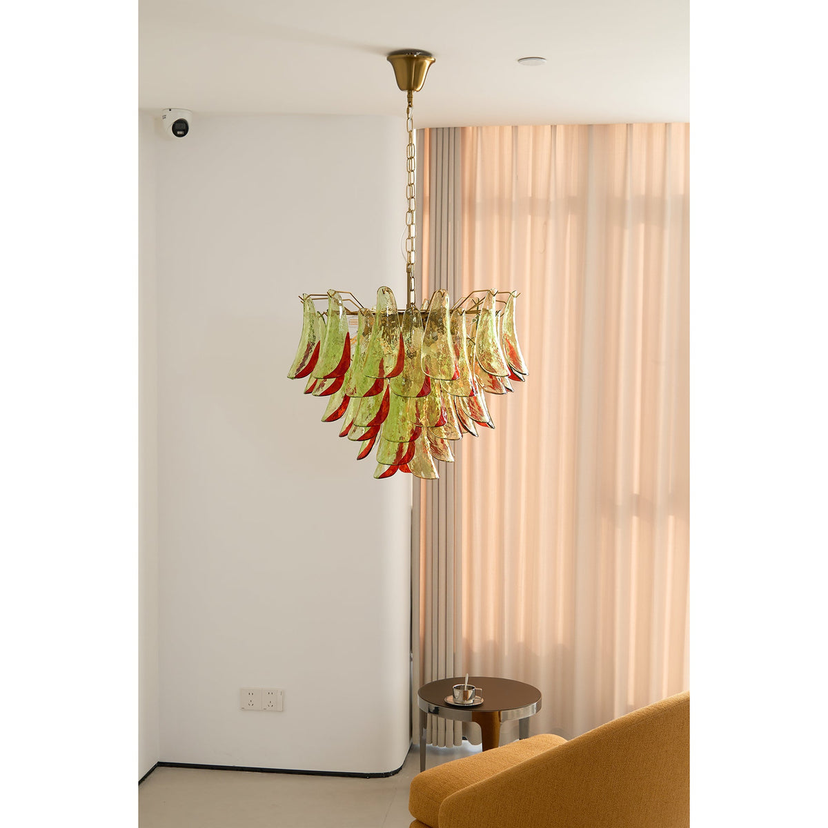 Marielle Murano Chandelier - Gradient Stained Glass Botanical Pendant