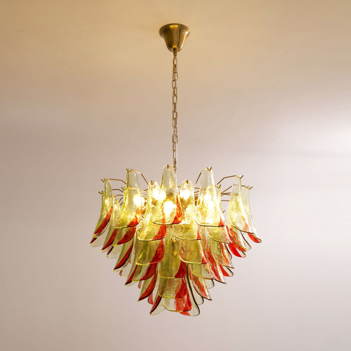 Marielle Murano Chandelier - Gradient Stained Glass Botanical Pendant