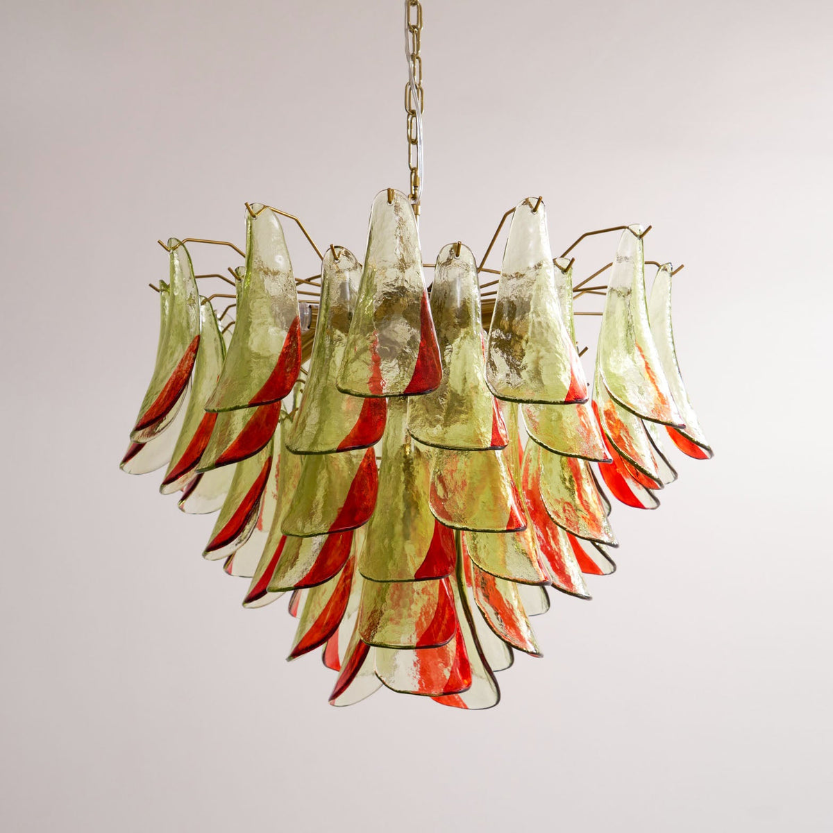 Marielle Murano Chandelier - Gradient Stained Glass Botanical Pendant